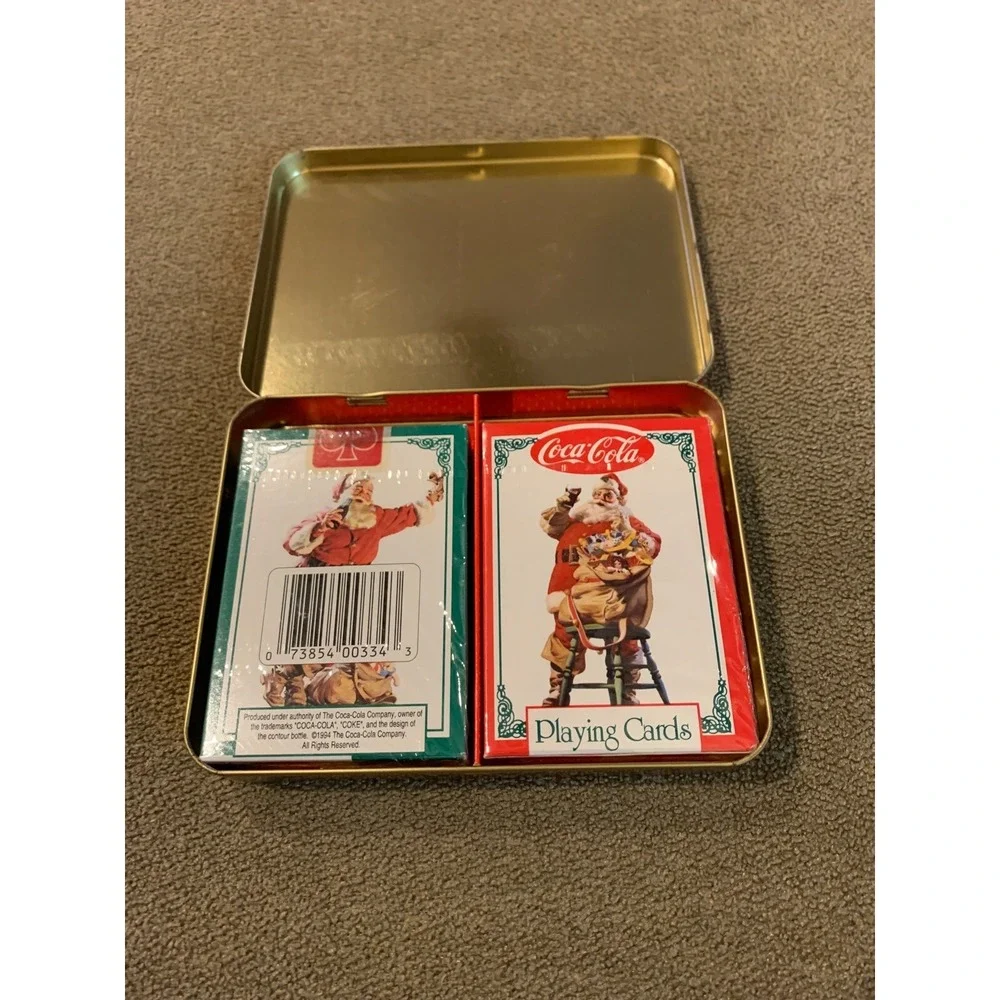 Collectible Coca-Cola Nostalgia Playing Cards with Tin Dual Deck (TD)